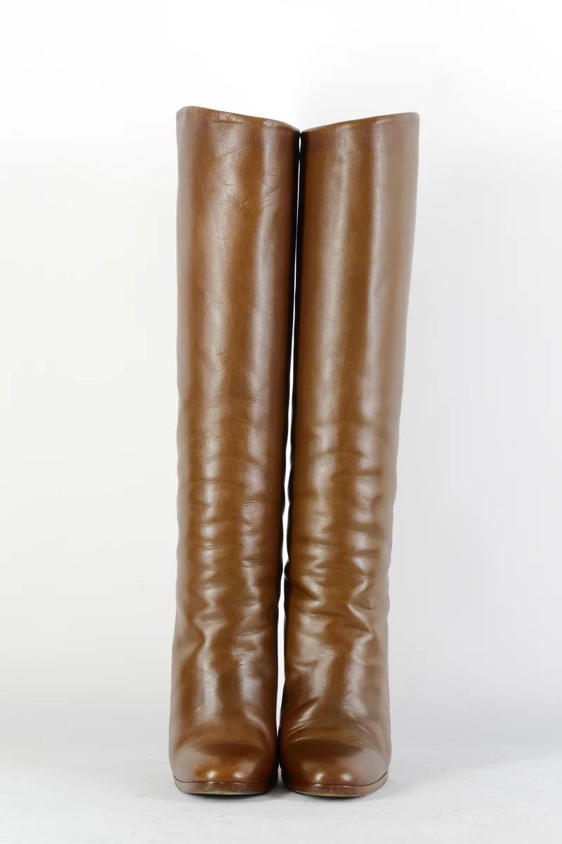 Vintage-Stiefel Leder cognac