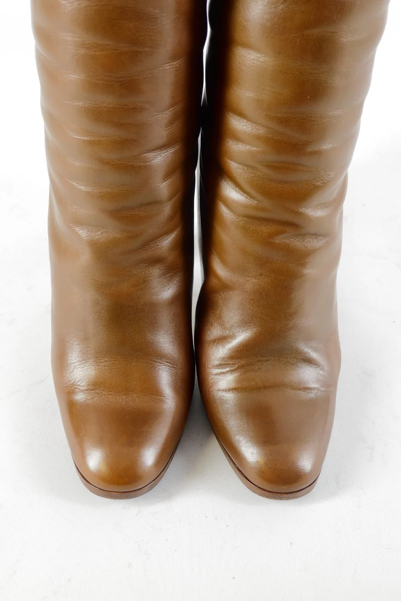 Vintage-Stiefel Leder cognac