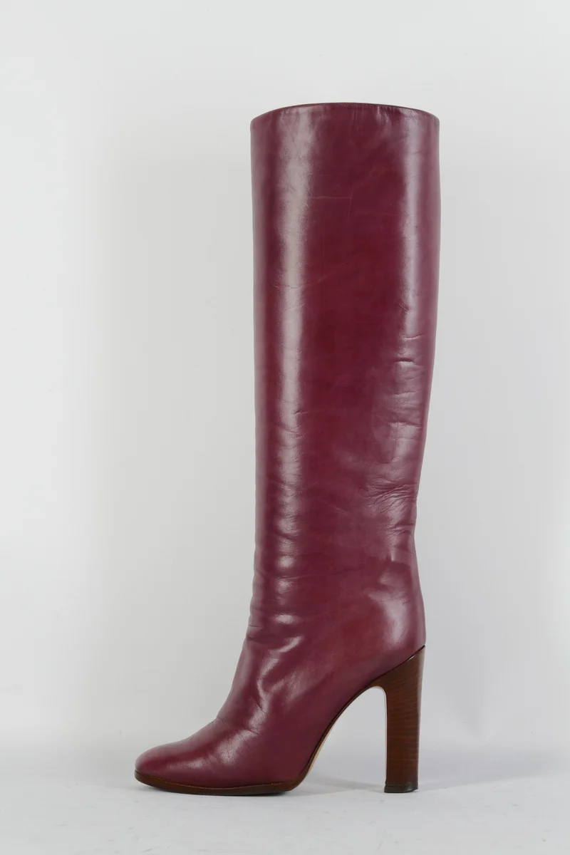 Vintage-Stiefel Leder bordeaux
