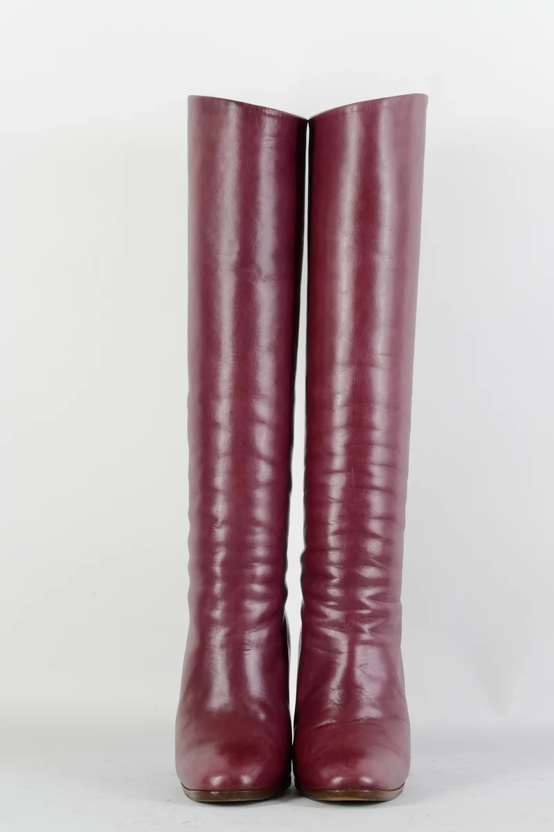 Vintage-Stiefel Leder bordeaux