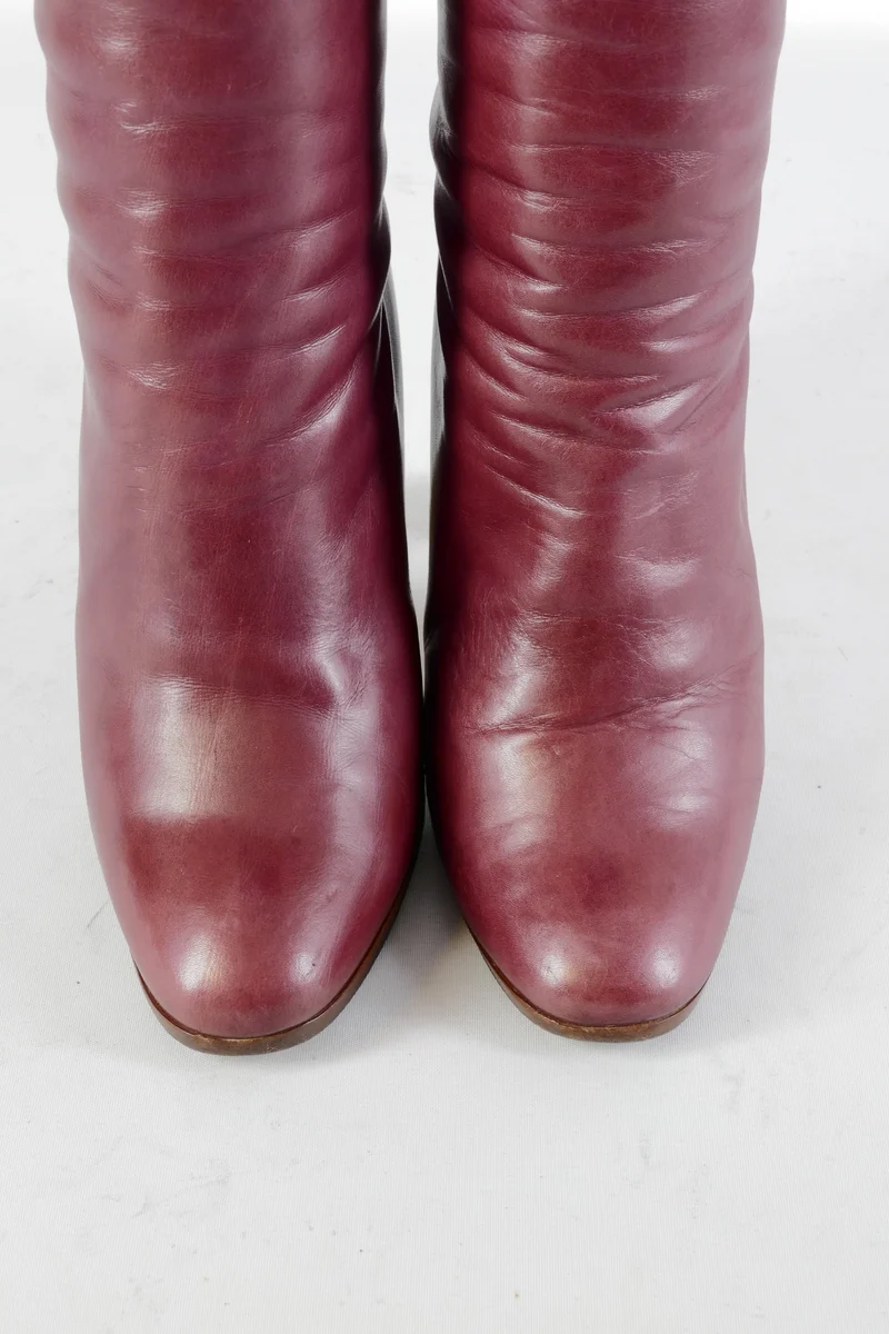 Vintage-Stiefel Leder bordeaux