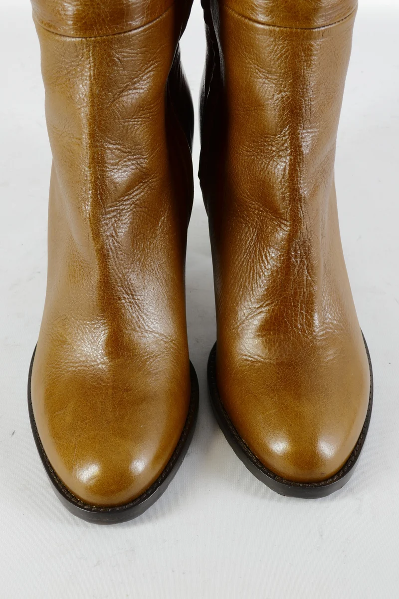 Hohe Stiefel Leder cognac