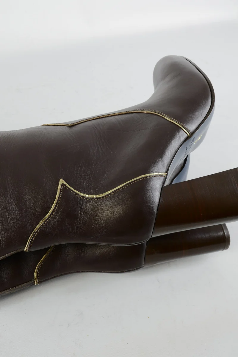Overknees Leder dunkelbraun