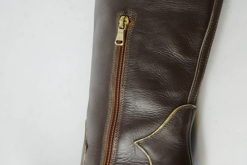 Overknees Leder dunkelbraun