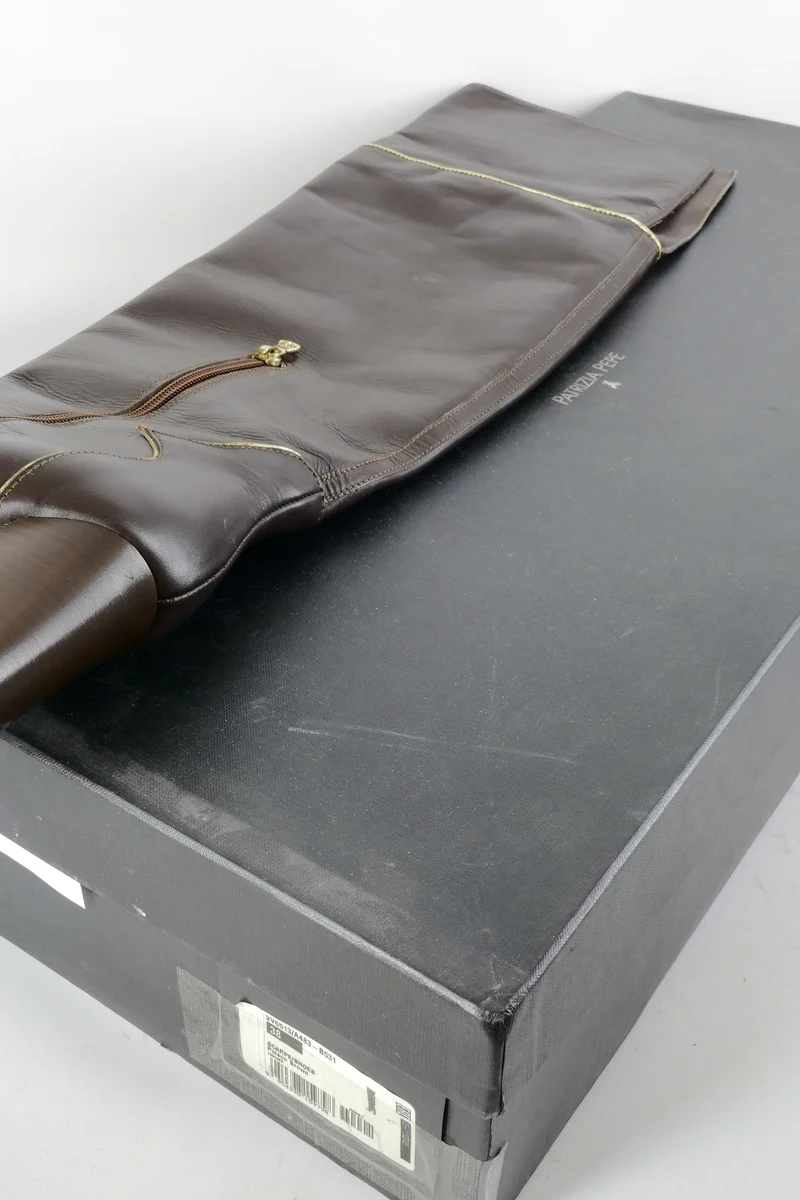 Overknees Leder dunkelbraun