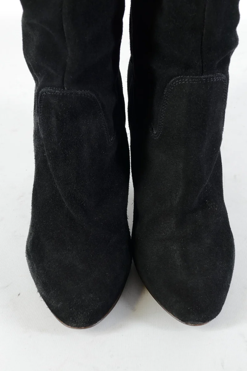 Overknees Wildleder schwarz