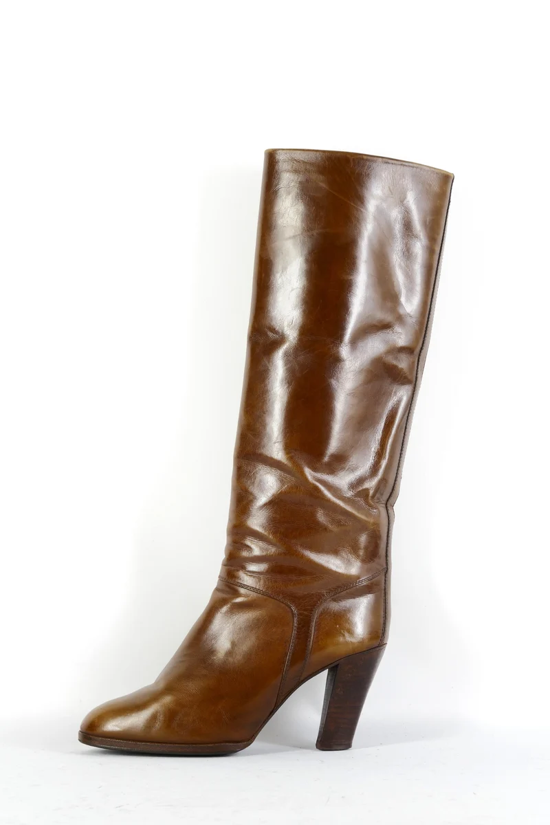 Vintage-Stiefel Leder cognac