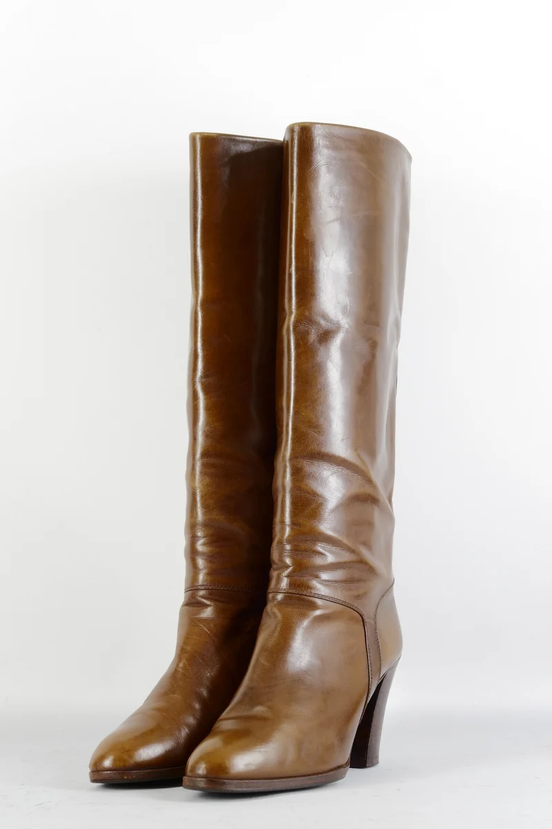 Vintage-Stiefel Leder cognac