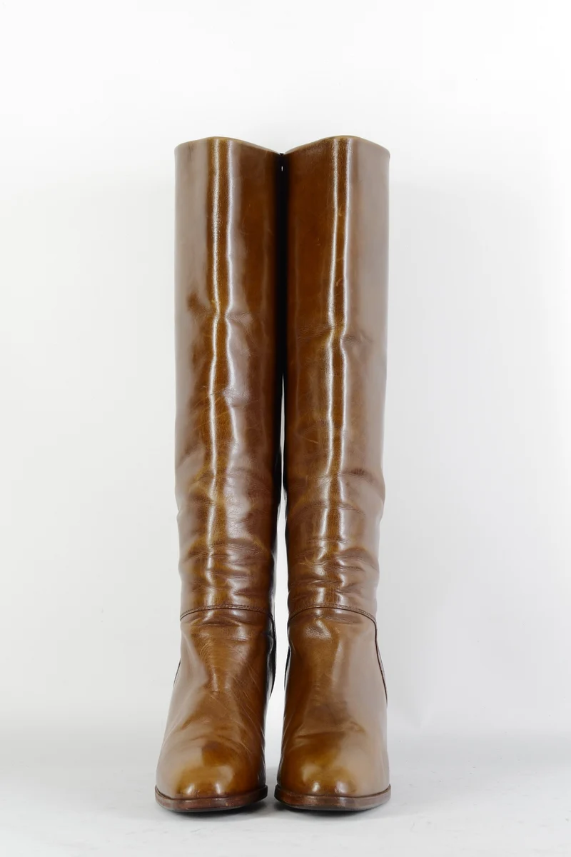 Vintage-Stiefel Leder cognac