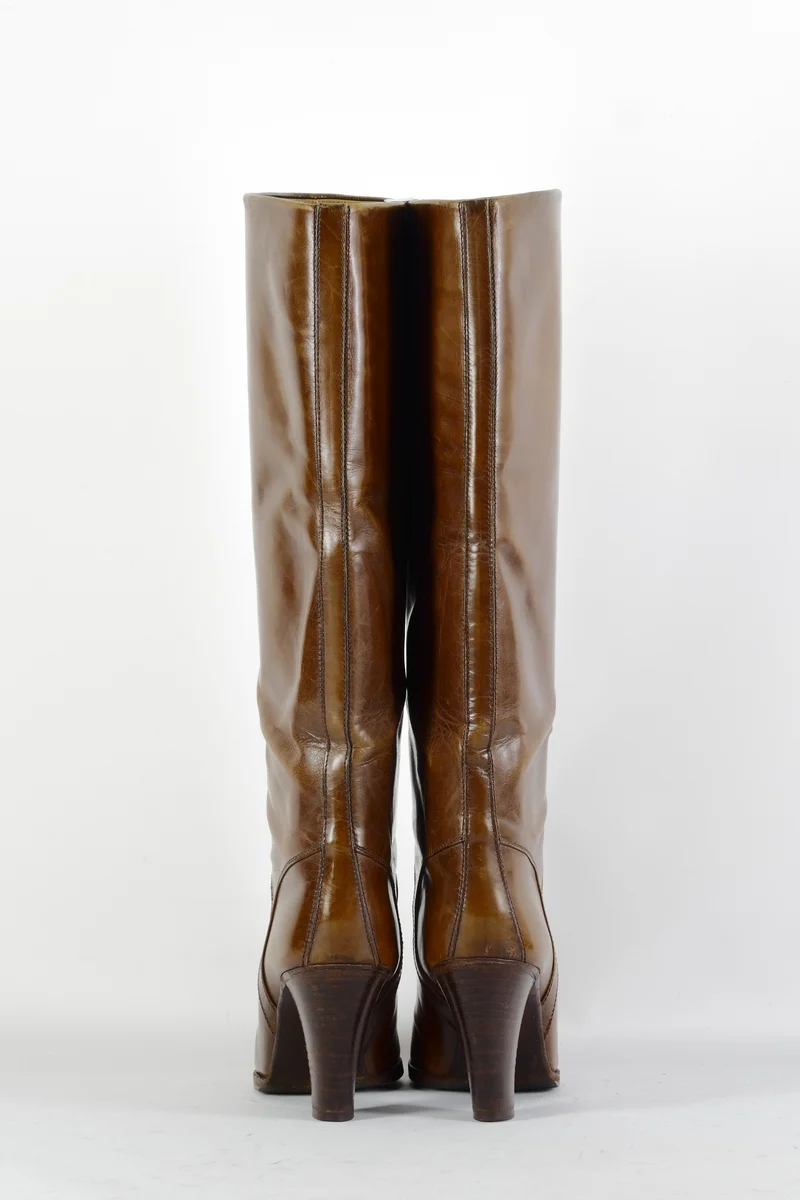Vintage-Stiefel Leder cognac