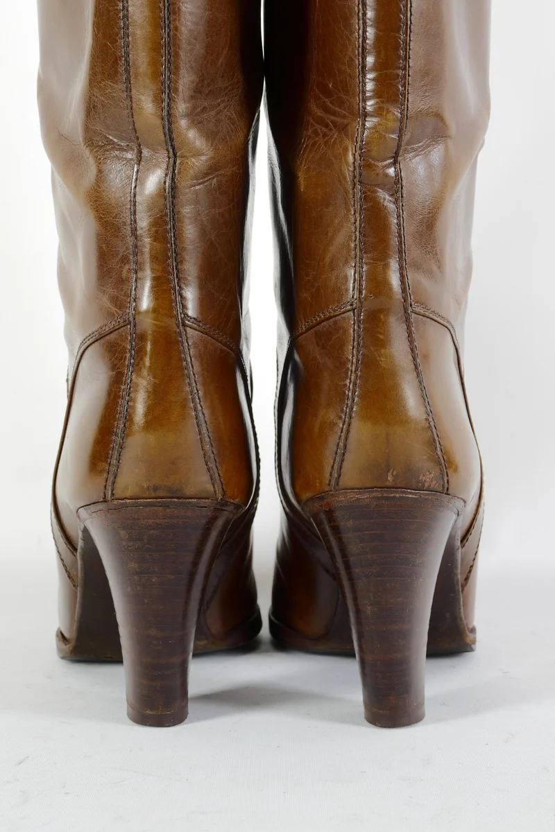 Vintage-Stiefel Leder cognac