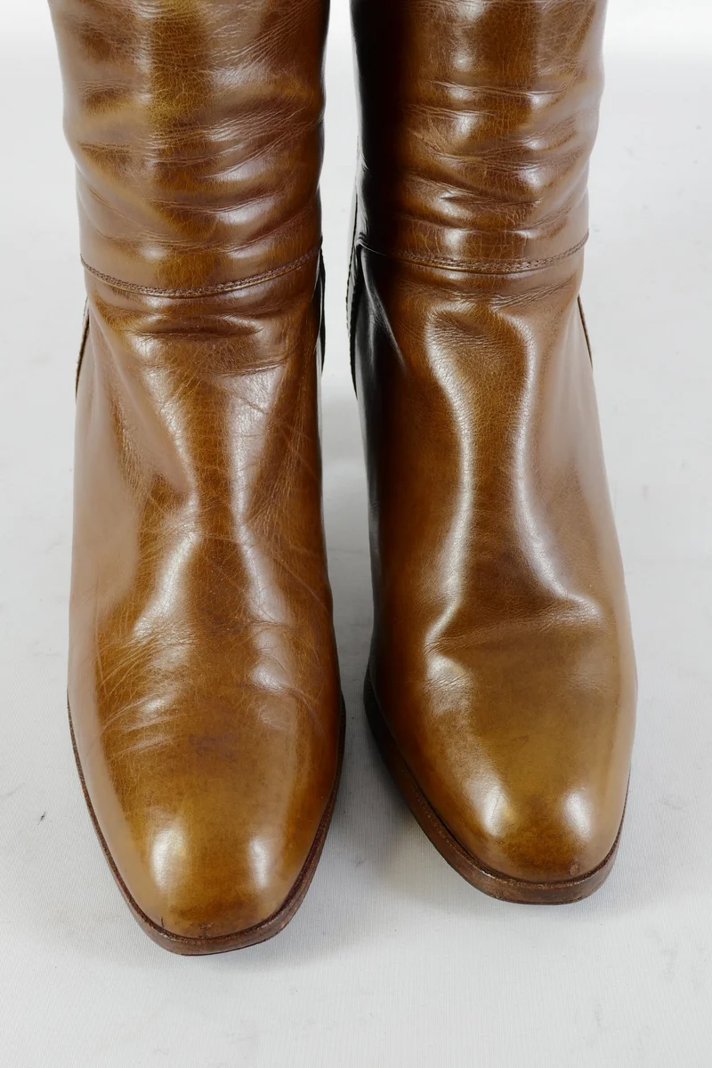 Vintage-Stiefel Leder cognac