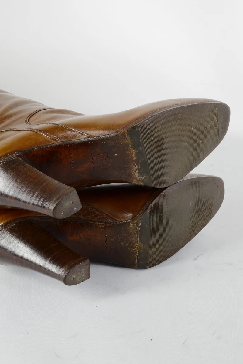 Vintage-Stiefel Leder cognac