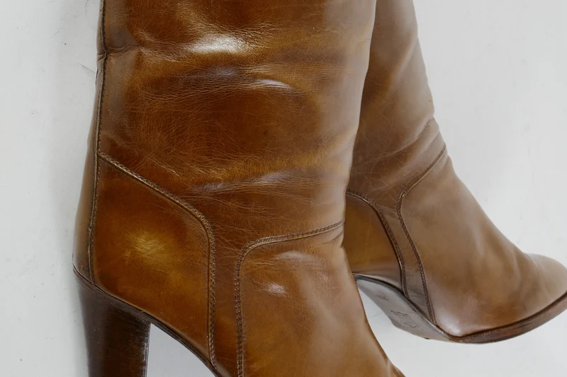 Vintage-Stiefel Leder cognac