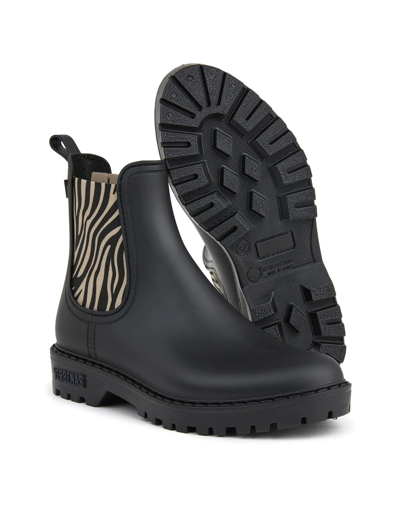 Botas Agua Gaudi Mate Animal Negro-Tigre