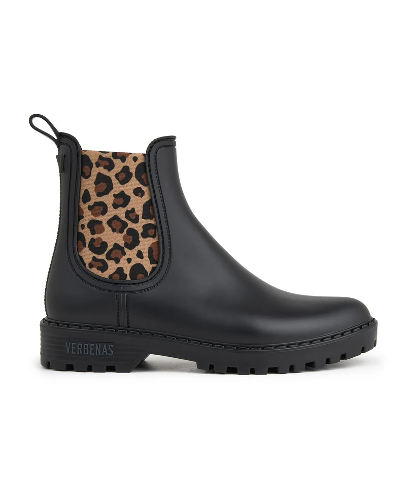 Botas Agua Gaudi Mate Animal Negro-Leopardo