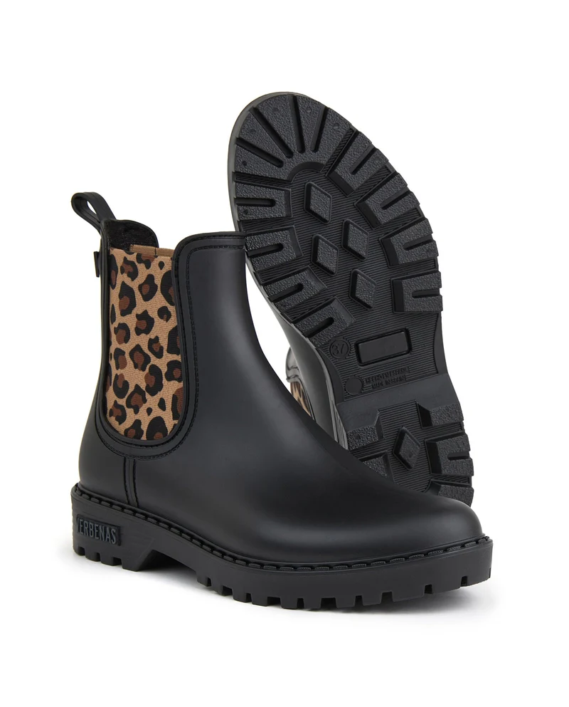 Botas Agua Gaudi Mate Animal Negro-Leopardo