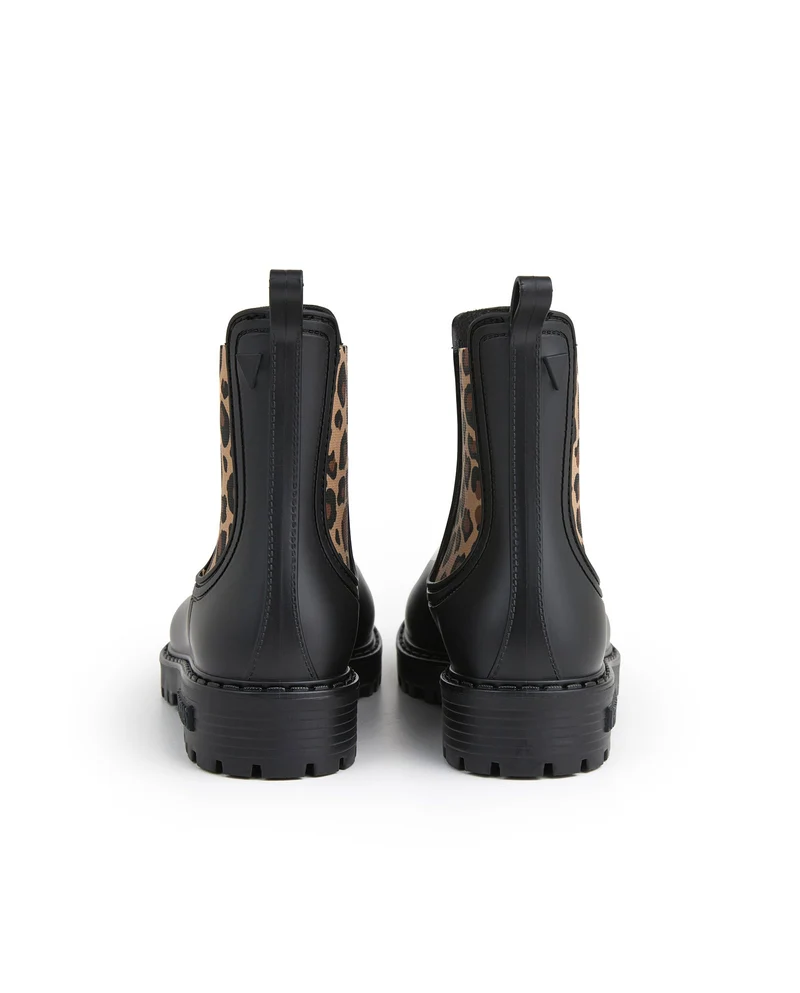 Botas Agua Gaudi Mate Animal Negro-Leopardo