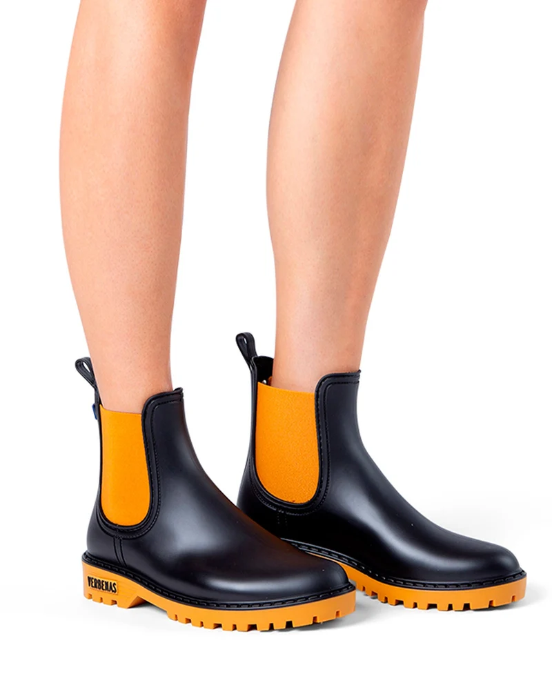 Botas Agua Gaudi Mate Negro-Ocre