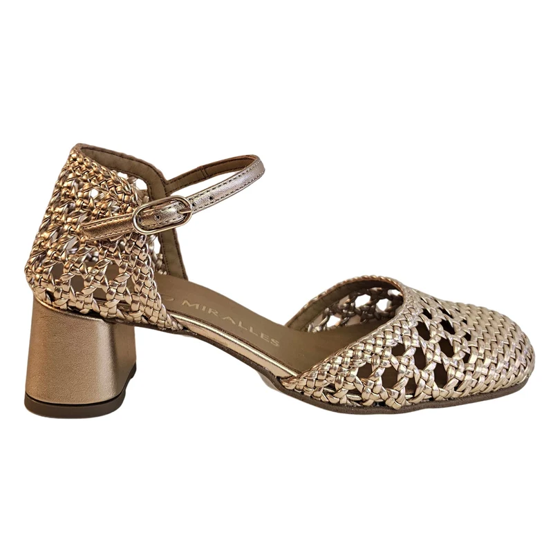 Pedro Miralles, Flechtsandalette in Rosegold