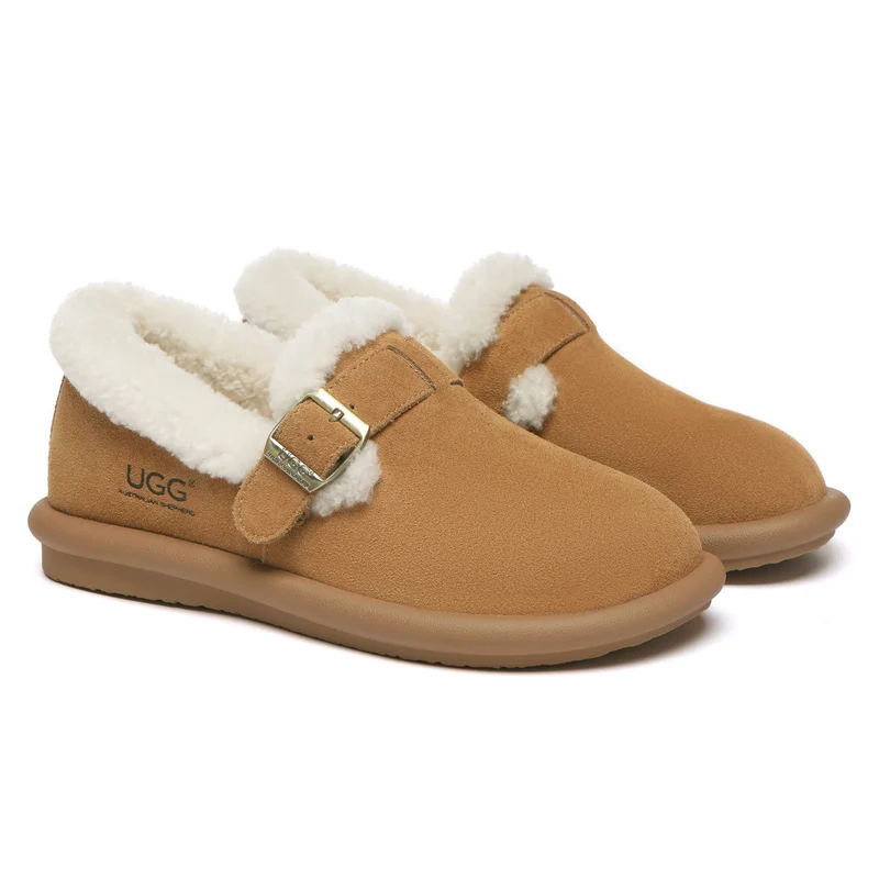 Adjustable Buckle UGG Ankle Slippers