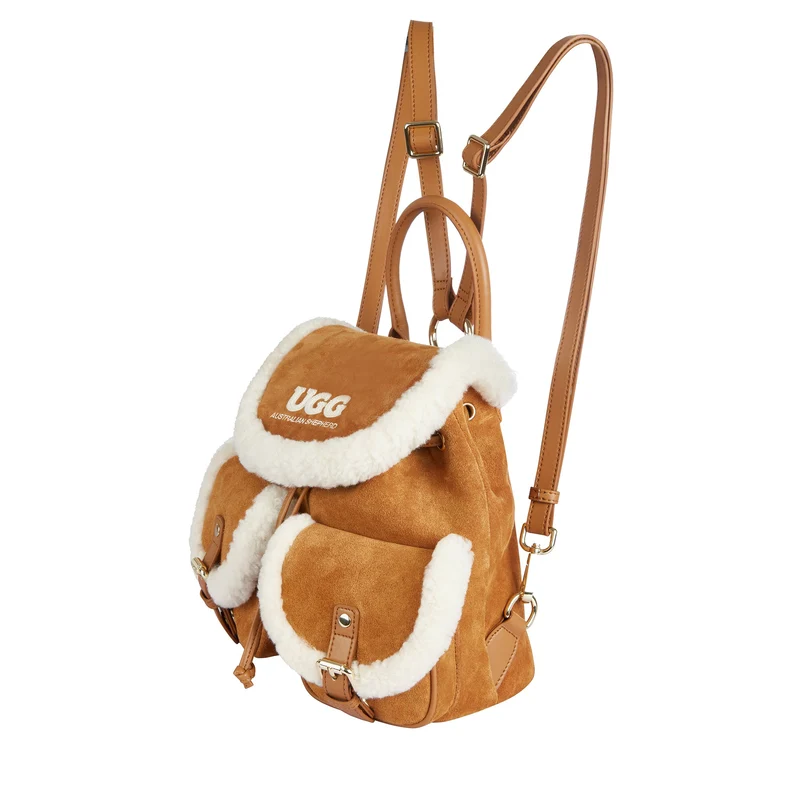UGG Wool Backpack with Adjustable Strap Drawstring