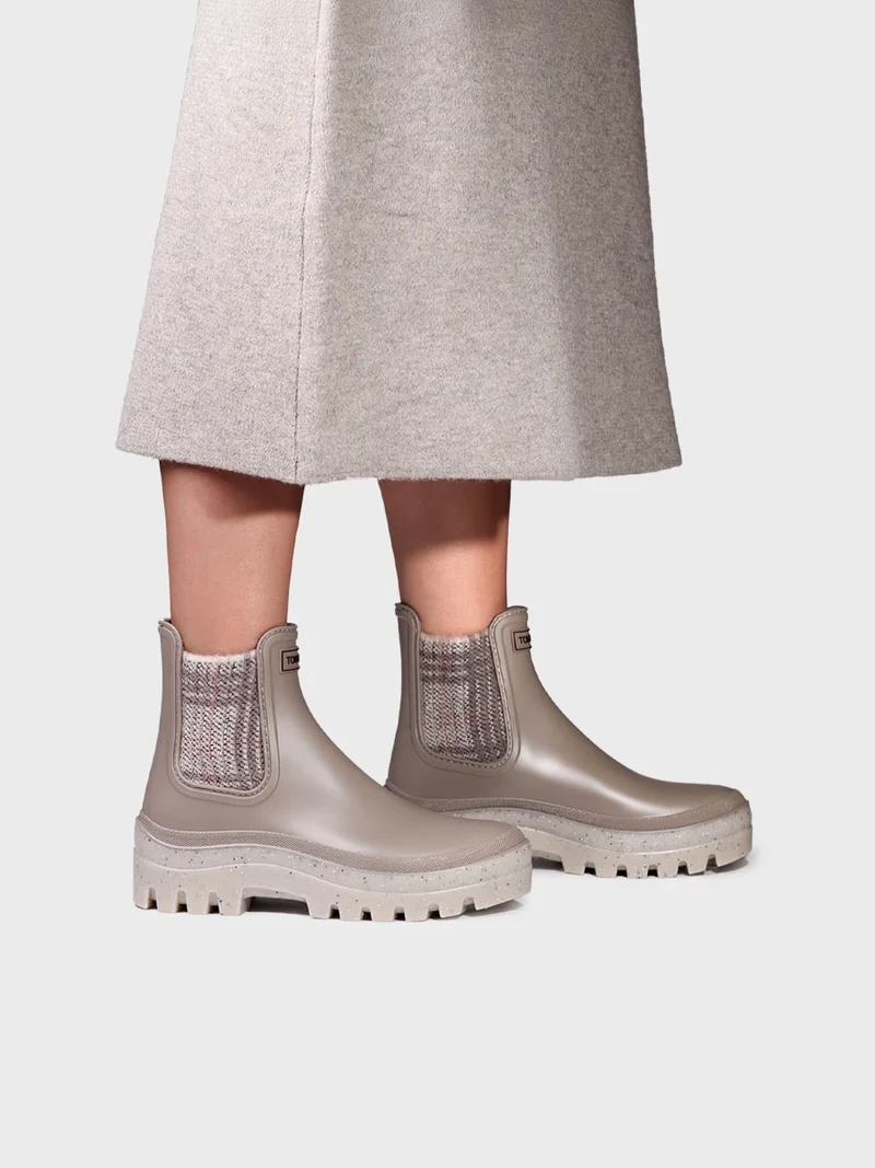 Botín de agua en goma con elásticos tweed para mujer | CHARLOTTE