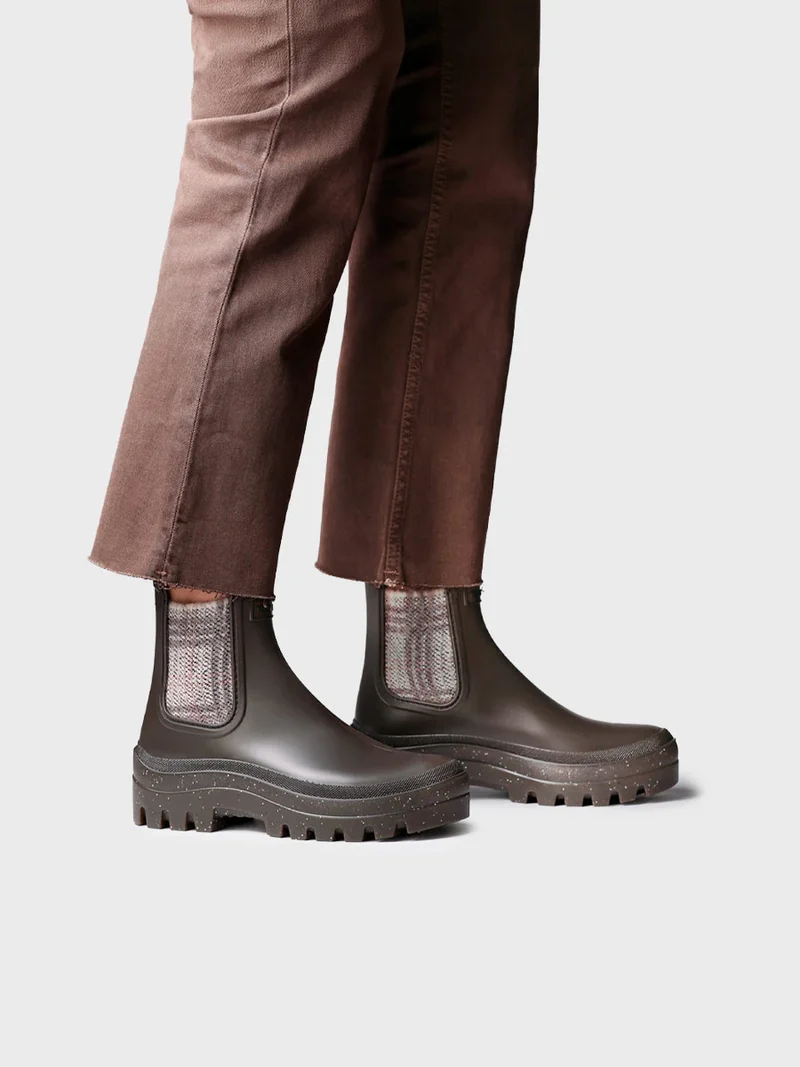 Botín de agua en goma con elásticos tweed para mujer | CHARLOTTE