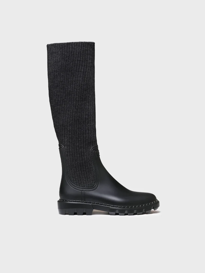 Bota alta en goma y punto para mujer | CARPI
