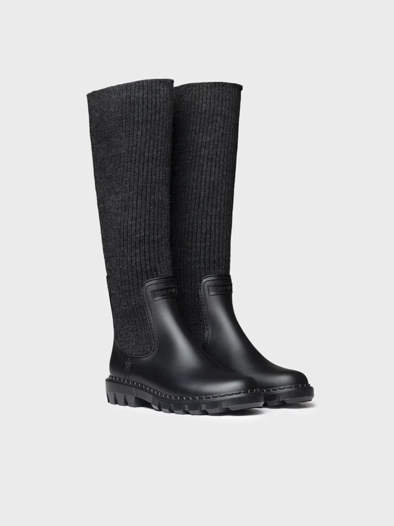 Bota alta en goma y punto para mujer | CARPI