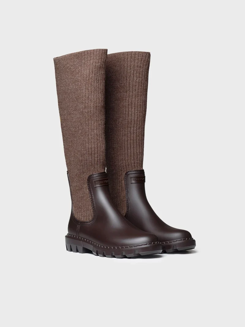 Bota alta en goma y punto para mujer | CARPI