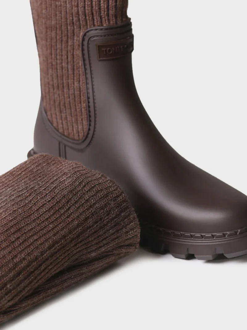 Bota alta en goma y punto para mujer | CARPI