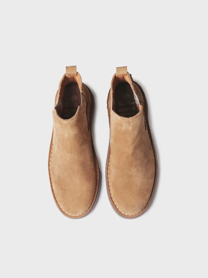 Botín en serraje con bordados para mujer | BISBAL