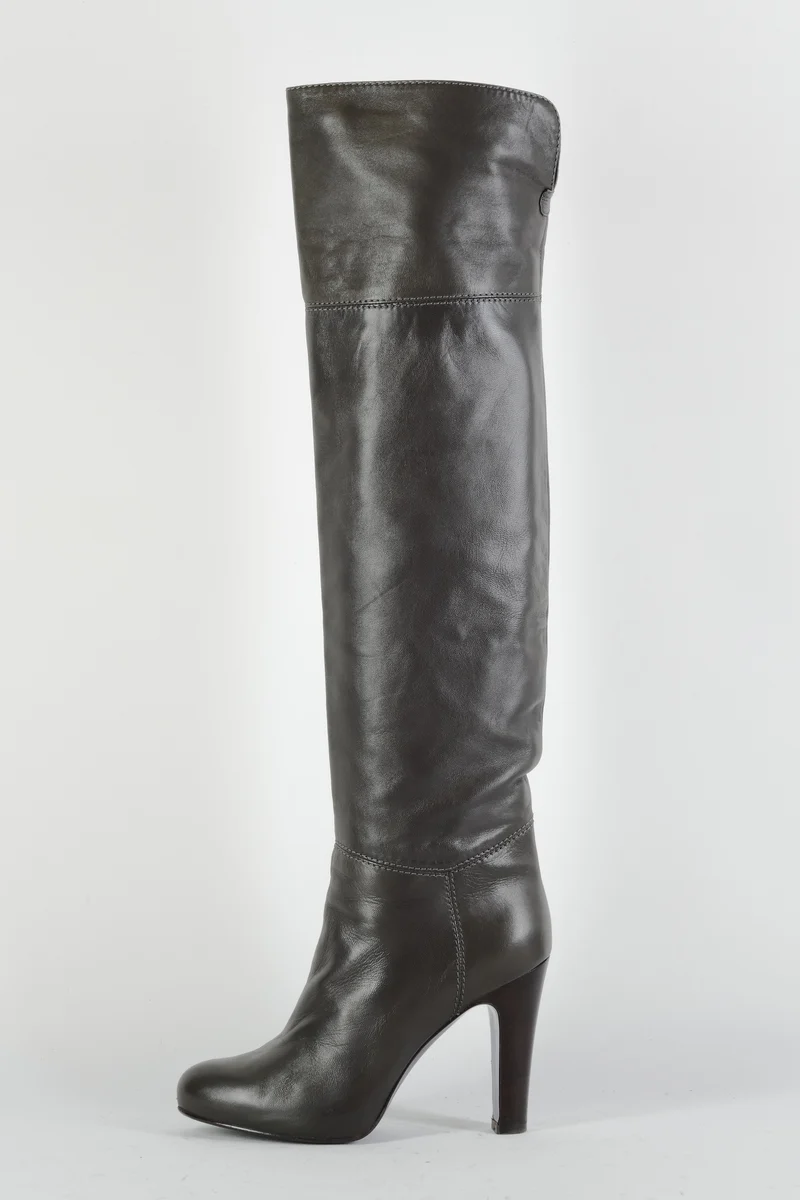 Hohe Stiefel Leder anthrazit
