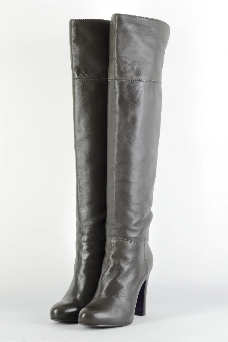 Hohe Stiefel Leder anthrazit