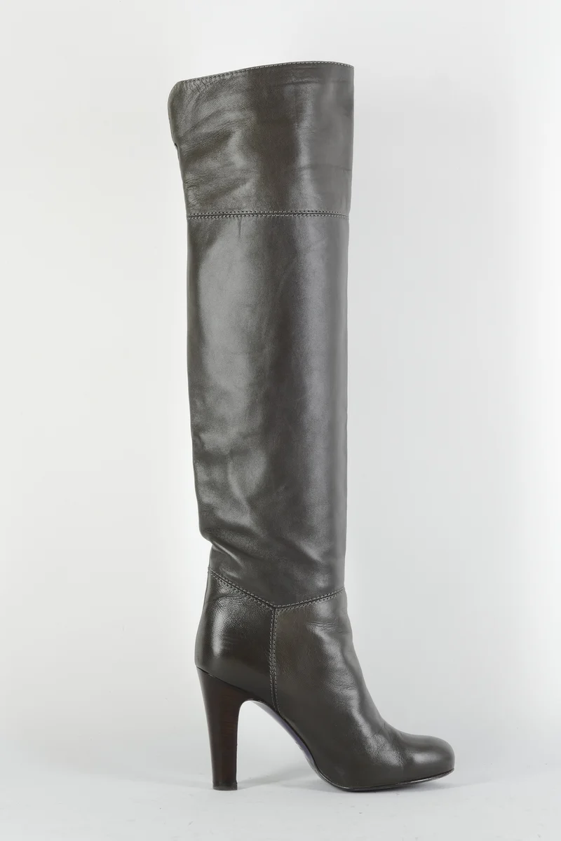 Hohe Stiefel Leder anthrazit