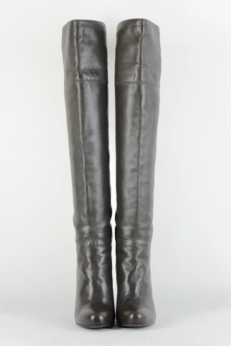 Hohe Stiefel Leder anthrazit