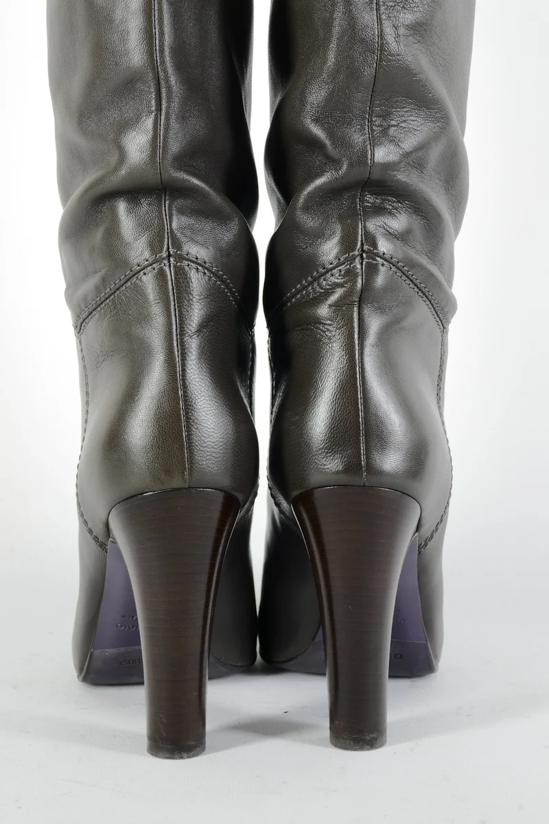 Hohe Stiefel Leder anthrazit