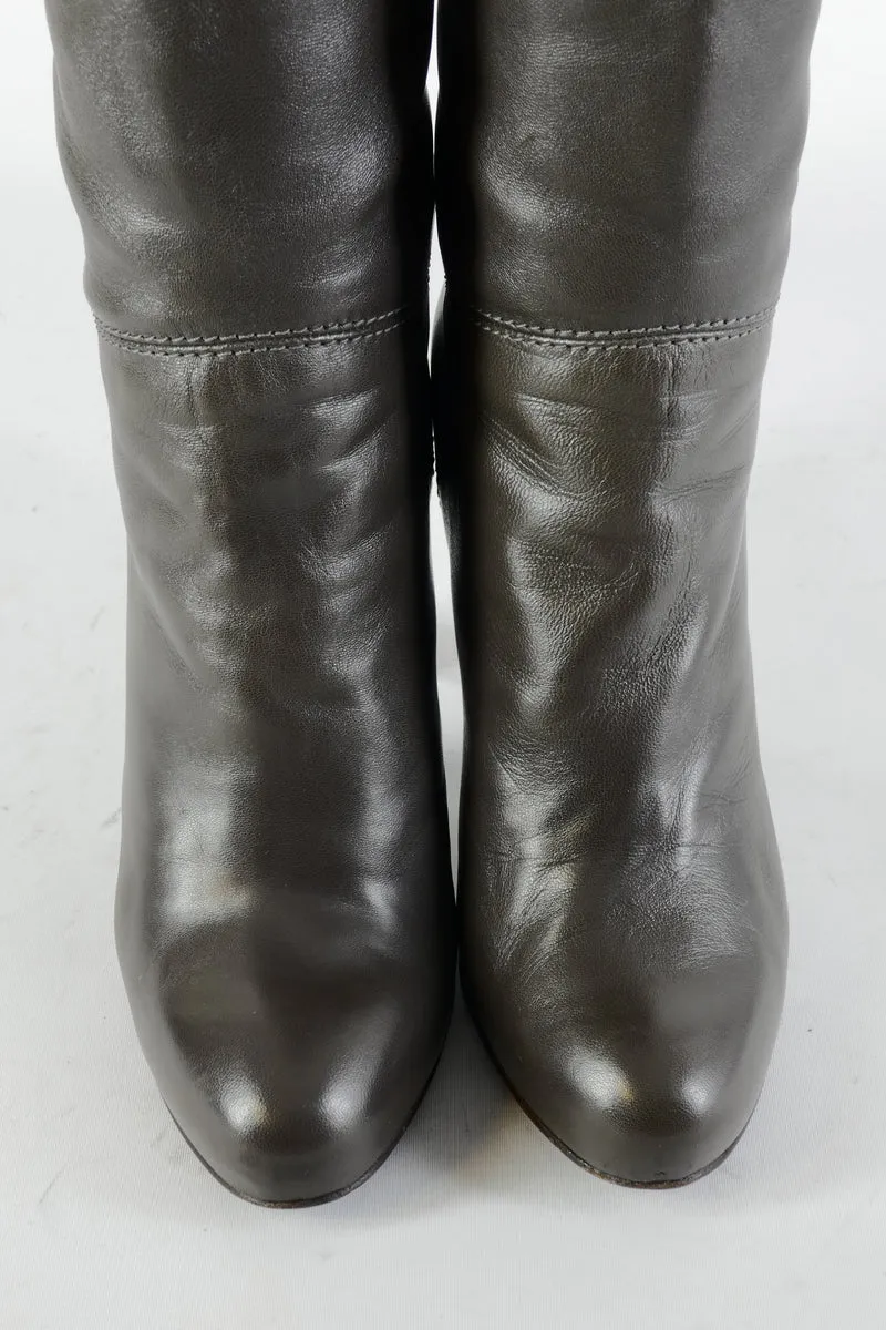 Hohe Stiefel Leder anthrazit
