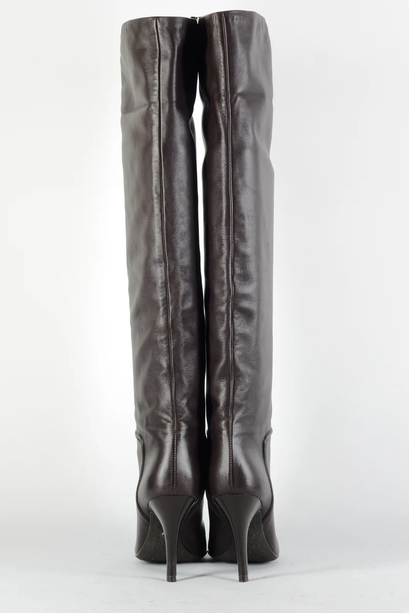 Hohe Stiefel Leder dunkelbraun