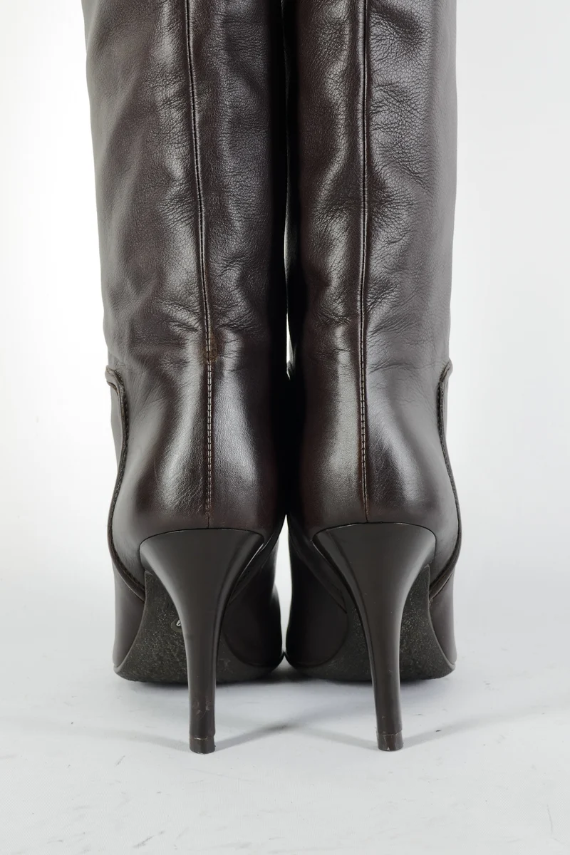 Hohe Stiefel Leder dunkelbraun