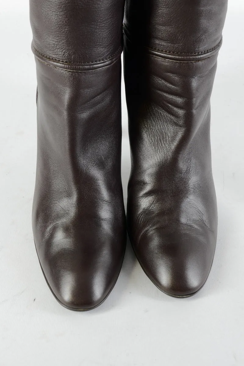 Hohe Stiefel Leder dunkelbraun