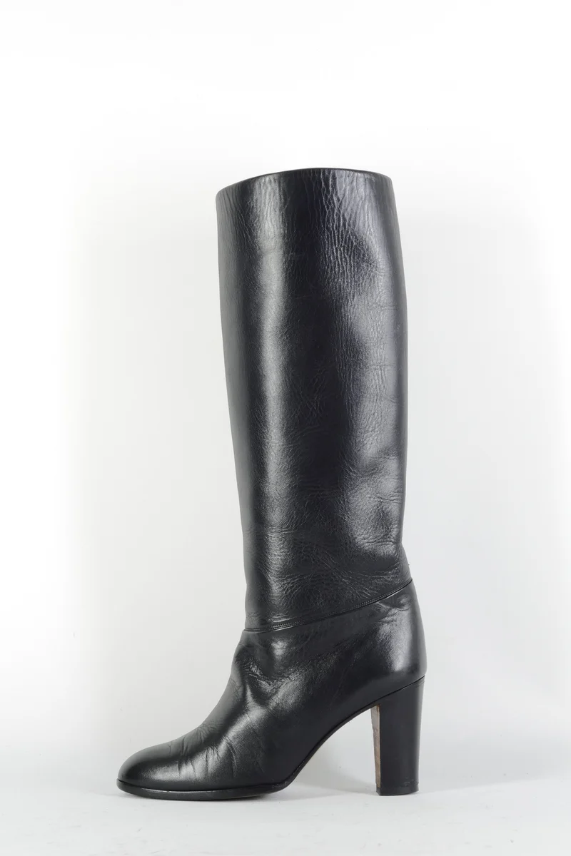 Vintage-Stiefel Leder schwarz