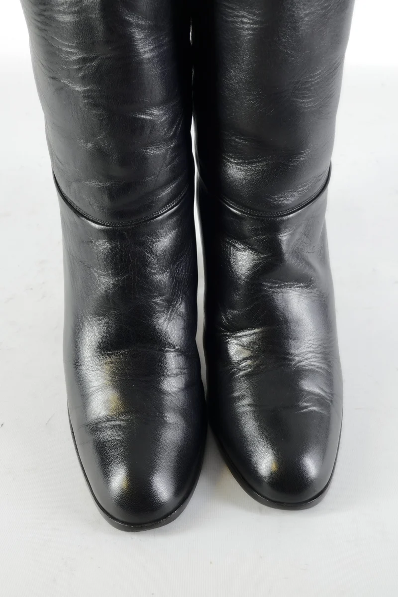 Vintage-Stiefel Leder schwarz