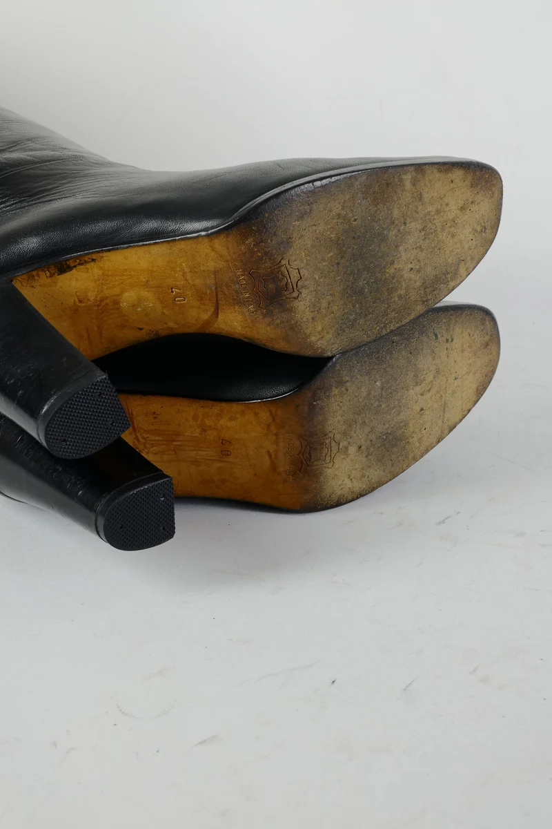 Vintage-Stiefel Leder schwarz