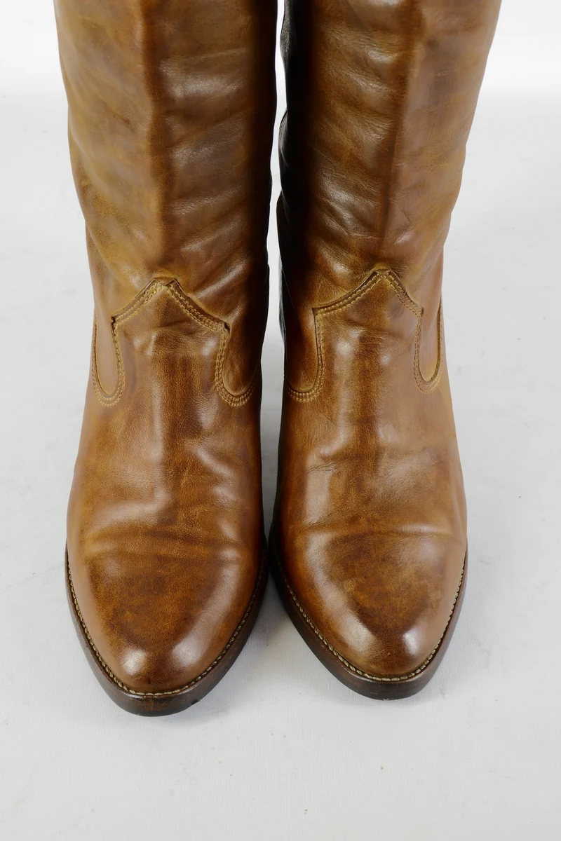 Hohe Stiefel Leder cognac
