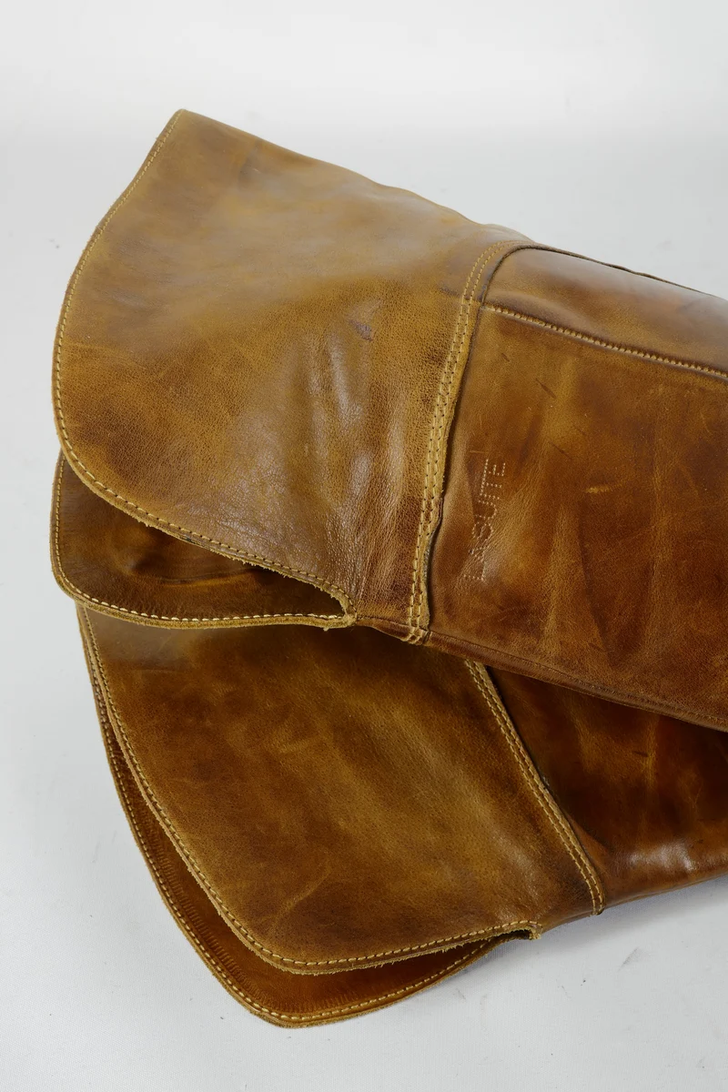 Hohe Stiefel Leder cognac