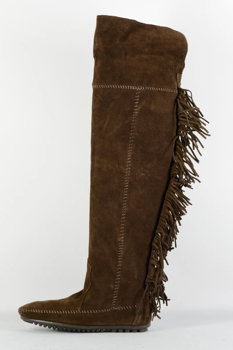 Overknees Wildleder braun