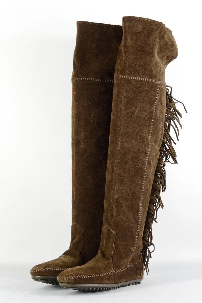 Overknees Wildleder braun