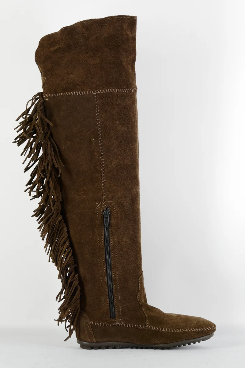 Overknees Wildleder braun